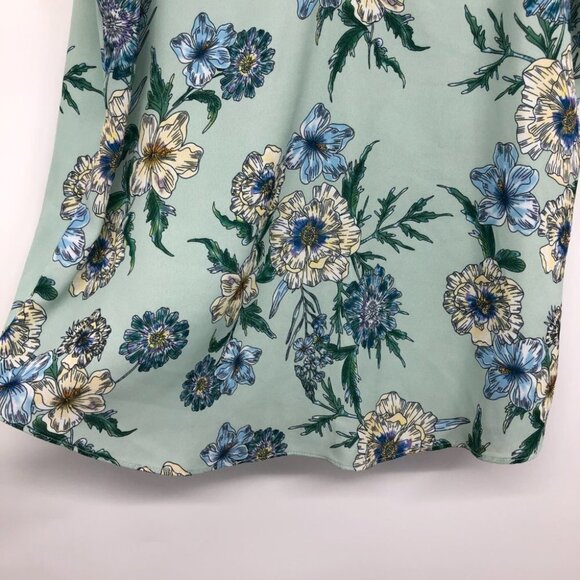 Kismet Light Teal Green Floral Keyhole Neck Camisole Tank Top size M - Picture 11 of 16